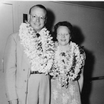 Carl-and-Hazel-departing-on-SS-Lurline-from-Honolulu-July-14-1948-20th-anniversary